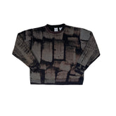 Vintage 90s Tie Dye Acid Wash Crewneck Sweatshirt M Black Grey Abstract